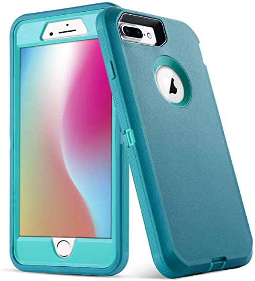 AOKSI iPhone 8 Plus Case,iPhone 7 Plus Case,5.5-Inch Dust-Proof Shockproof Scratch-Resistant Heavy Duty Protective Case for iPhone 7 Plus&iPhone 8 Plus (LightBlue)