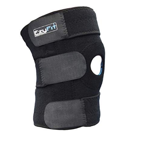 EzyFit Knee Brace Support Dual Stabilizers Open Patella - Adjustable Breathable Neoprene For ACL Meniscus Tear Injury Recovery Comfort Fit - 2 Sizes