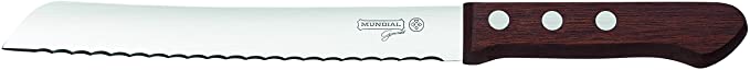 Mundial 1121-8M Premium Wood 8 in Bread Slicer Knife Serrated Stainless Steel with Wood Handle