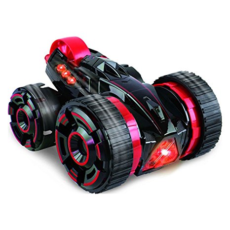RC Remote Control Super Stunt Buggy with Lights - Fun High Speed Transforming Remote Controlled Stunt Car Toy - 360 Rotation, Flips, Run on 2, 3, 4 or 5 Wheels – Indoors / Outdoors – RTR (Red)