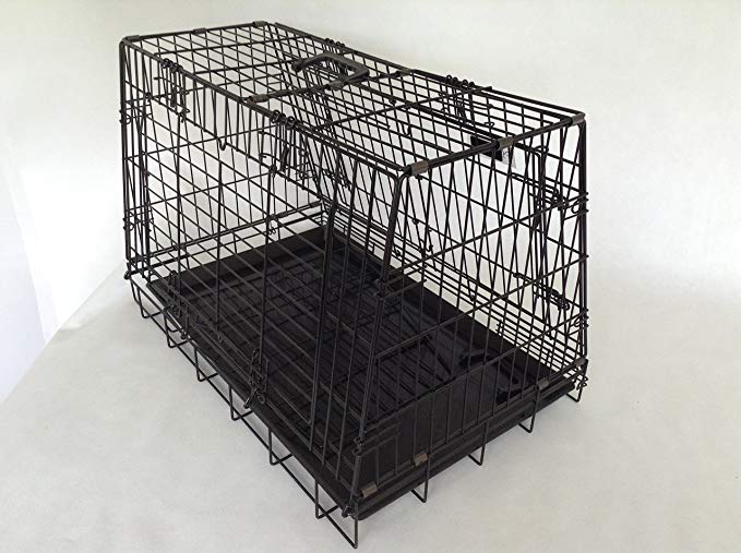 Double Sloping shaped dog car cage with 4 doors   divider