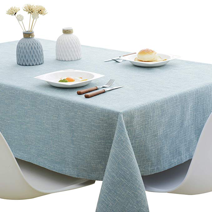 Mrs Sleep Cotton Linen Tablecloth Pure Color Tablecloth For Kitchen Rectangular Tablecloth Stain Dust Proof Cloth Decorative Table Cloth 130*180cm(blue)