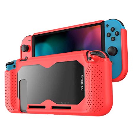 Smatree Hard Protective Case   Tempered Glass Screen Protector Compatible for Nintendo Switch (Red)
