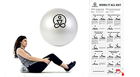 9 Inch Mini Exercise Ball by The Work(in) - Core Ball, Physical Therapy, Barre, Stability, Core Training, Yoga and Pilates- Includes E-book and Travel Bag