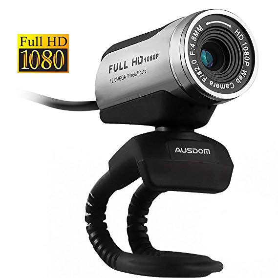 AUSDOM Webcam 1080p Computer Camera Skype Web Cam with Mic Desktop or Laptop Network Camera for Widescreen Video Calling and Recording