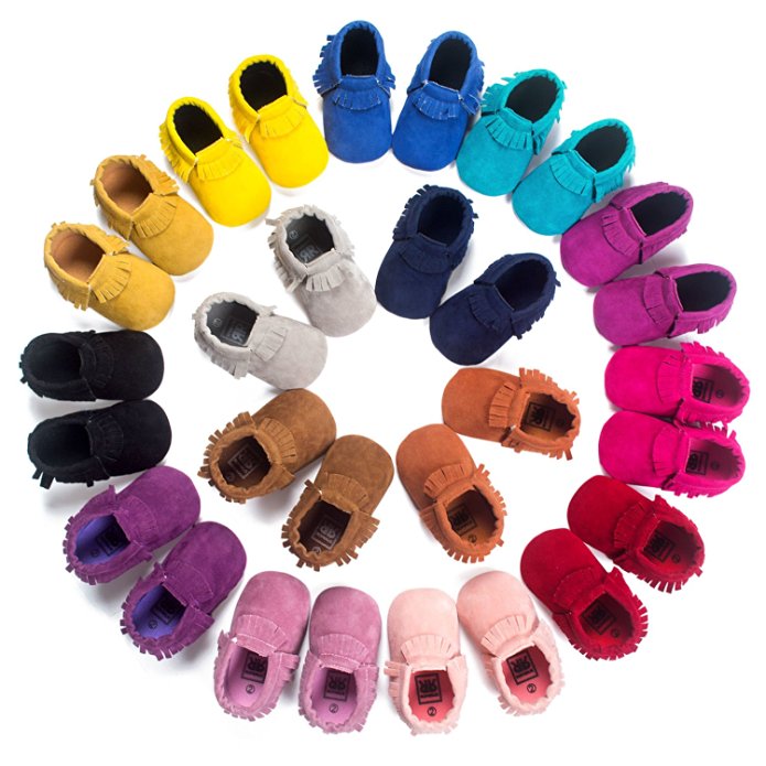 Baby Boys Girls First Walkers Tassel Soft Non-slip Crib Shoes Moccasin Sandal