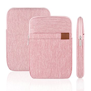 Elonbo 10.1 Inch Waterproof Canvas Fabric Tablet Sleeve Case Cover Protective Pouch Bag for 9.7" iPad Pro Apple iPad Air 2 / iPad Air / iPad 4, 3, 2 / Samsung Galaxy Tab 4, 3, Note Tablets, Pink