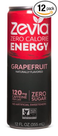 Zevia Zero-Calorie, Naturally Sweetened Energy Drink, Grapefruit, 12 Ounce (Pack of 12)