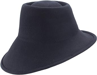 Lawliet Womens 100% Wool Felt Tilt Asymmetrical Brim Wedding Church Fedora Hat T289