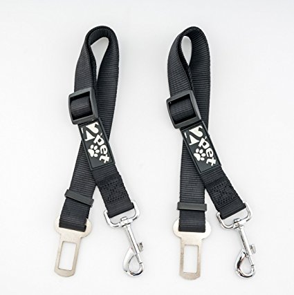 2PET (2 pack) Seat Belt Adjustable Strap Safety Belt Dog Leash Seatbelt Harness Clip