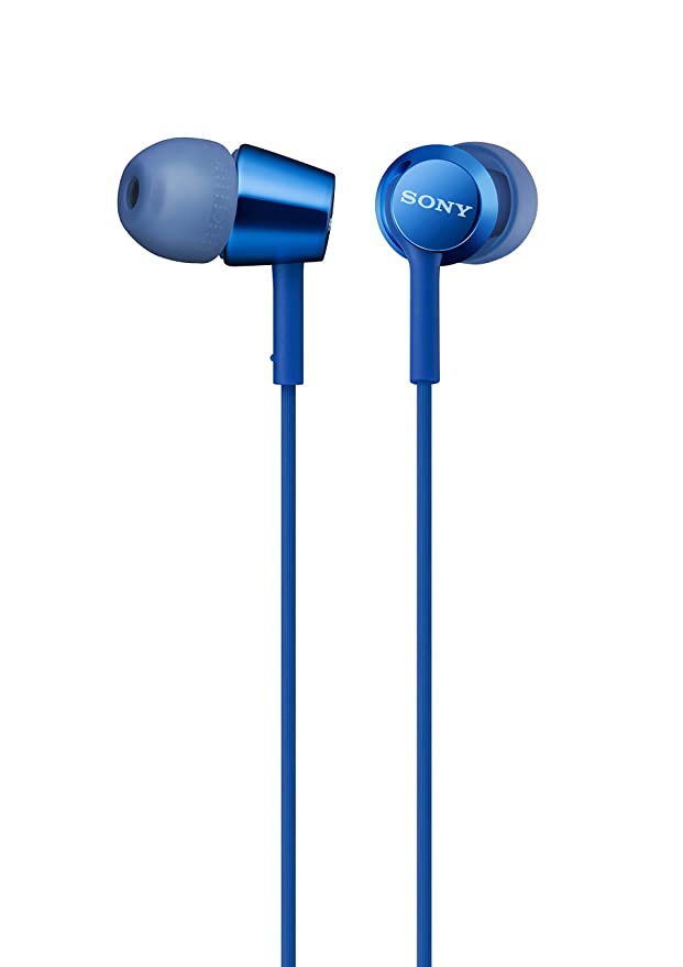 Sony MDREX155AP/L Wired In Ear Earphone with Mic (Blue)