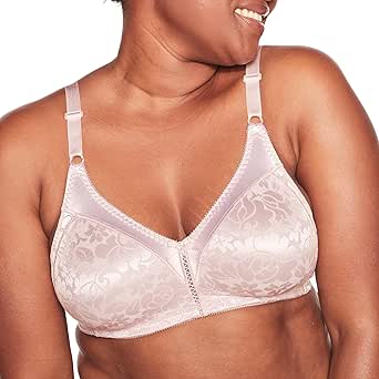 Bali Women's Double Support Wireless, Lace Bra with Stay-in-Place Straps, Full-Coverage