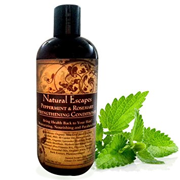 Peppermint & Rosemary Strengthening Conditioner Revitalizes Your Hair & stimulates new hair growth! Adds Shine, Fullness & Thickness! Organic Conditioner is Sulfate-free and Paraben-Free! 16 Oz Bottle