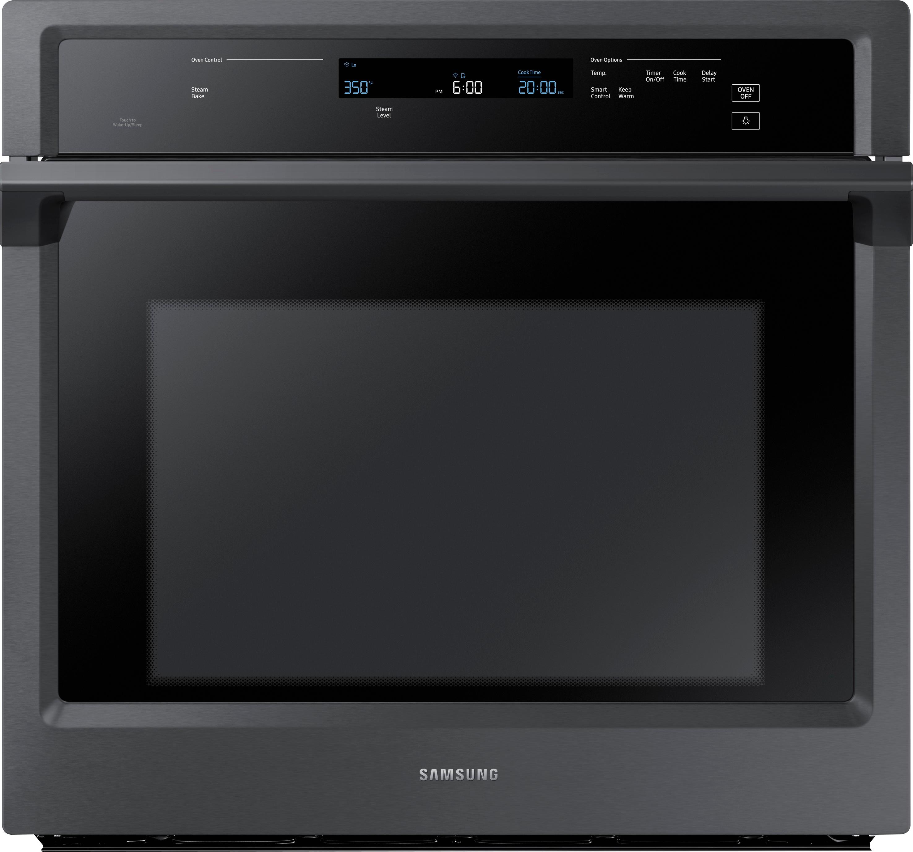 Samsung - 30" Single Wall Oven - Fingerprint Resistant Black Stainless Steel