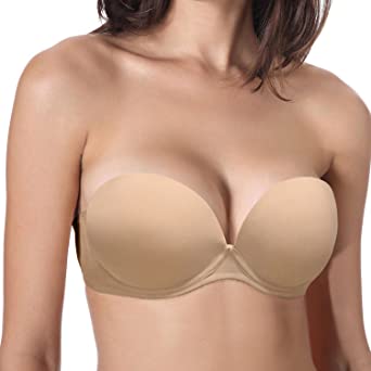 Vogue's Secret Women's Push Up Strapless Bra Convertible Underwire Thick Padded T-Shirt Multiway Bras