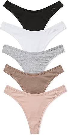 Victoria's Secret PINK Naturals Cotton Thong Panty Pack, Underwear for Women (XS-XXL)