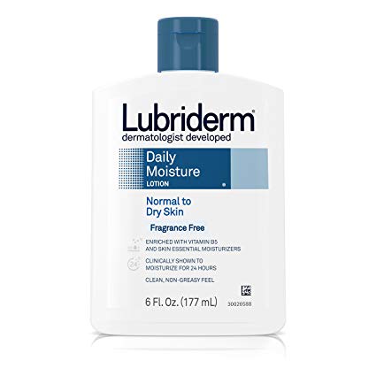 Lubriderm Daily Moisture Body Lotion, Fragrance-Free, Normal to Dry Skin Lotion, 6 fl. Oz