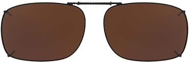 SOLAR SHIELD Clip-on Polarized Sunglasses Size 52 Rec 1 Brown Full Frame NEW by Solar Shields