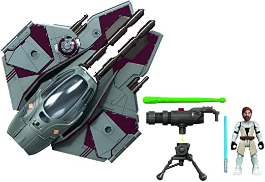 Star Wars Mission Fleet Stellar Class OBI-Wan Kenobi Jedi Starfighter Starfighter Run 2.5-Inch-Scale Figure and Vehicle, Toys for Kids Ages 4 and Up