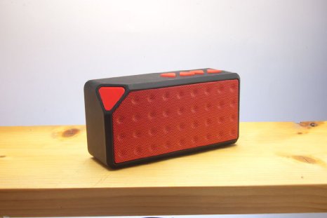 Nationite BQ1 Ultra Portable Bluetooth Speaker With Sound Performance Speaker W Built In Microphone - Clear Vocals and Smooth Bass - With Removable Battery - Works With iPhone iPad iPod MP3 playerTabletLaptop Computers And Any Bluetooth Enabled Device Supports 35mm Audio Cable Input and USB Connection  MicroSD - Red