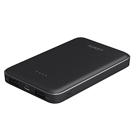 AUKEY Power Bank 10000mAh, Compact Portable Charger for iPhones, Samsung Phones, Tablets, and More