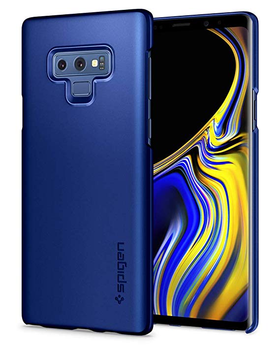 Spigen Thin Fit Galaxy Note 9 Case with Light but Durable Slim Profile with QNMP Metal Plate Slot for Samsung Galaxy Note 9 (2018) - Ocean Blue