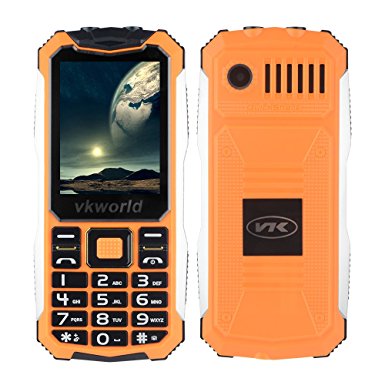 VKworld Stone V3S Daily Waterproof 2200mAh Long Standby Mobile Phone 2.4 inch Two LED Outdoor Shcokproof Dustproof Cell Phone (Orange)
