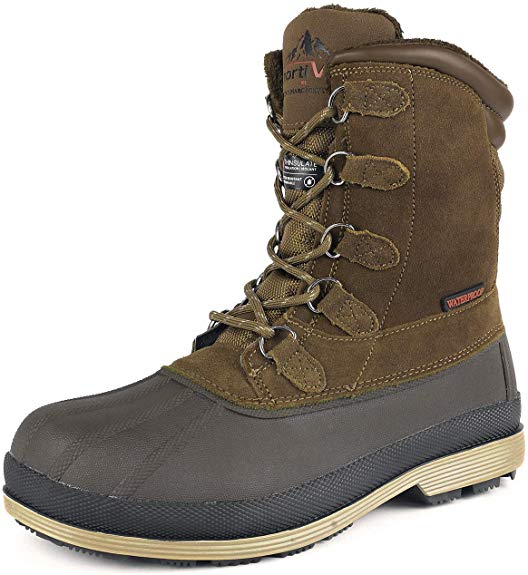 NORTIV 8 Men's 170390-M Insulated Waterproof Work Snow Boots