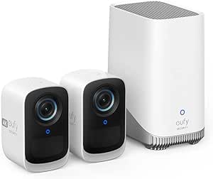 eufy Security eufyCam S300(eufyCam 3C), camara vigilancia wifi Exterior, camara de vigilancia Exterior,180 días de duración de la batería, 4K resolución, nessun Costo mensile, Conjunto de Dos cámaras