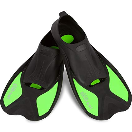 Short Blade Snorkeling Swim Fins for Adults - Snorkel Fins for Swimming/Training with Short Blade Dive Tech, Compact Design for Travel, Closed Heel Flippers for Perfect Fit & Comfort