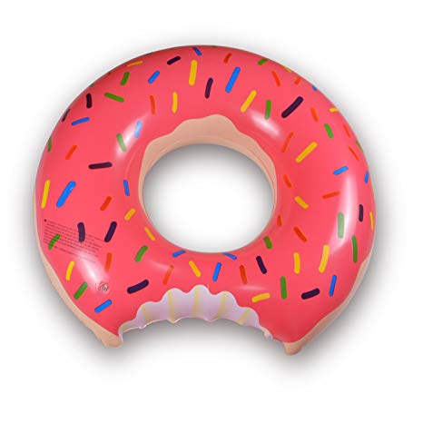 Davivdamy's gift Small 80cm(31") Donut Swim Ring Strawberry Doughnut Infoatable Foat Water Toy Party Kids Gift