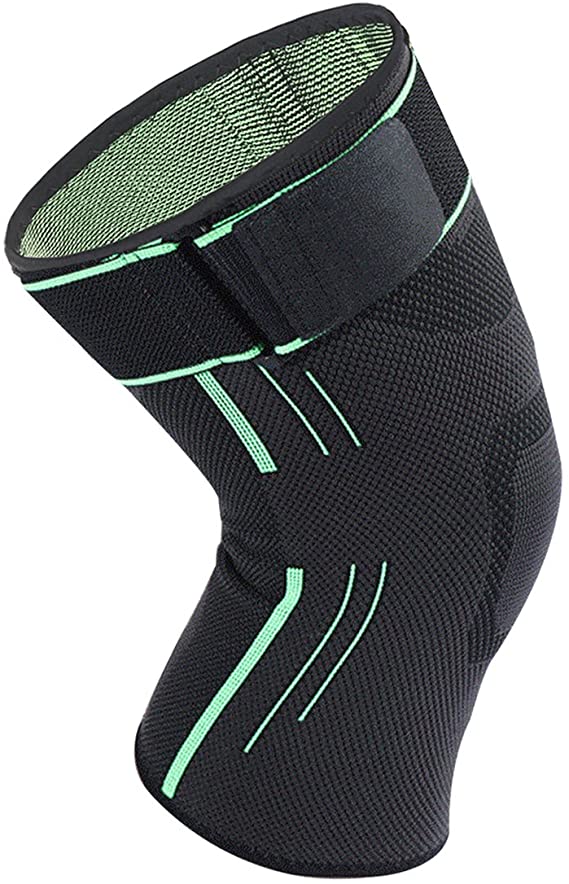 1 Pair Anti-Slip Knee Compression Sleeve Brace Support Side Stabilizers & Patella Gel Pad Added. for Arthritis, Joint Pain Relief & Injury Recovery. Sports, Running, Basketball.