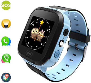 Benobby Smart Watches, Watches for Kids with GPS, Children Tracker Watches Feature Real Time Positioning/SOS Emergency Alarm/Voice Messages, Kids Wrist Watches, The Best Birthday Gifts Ever(Blue)