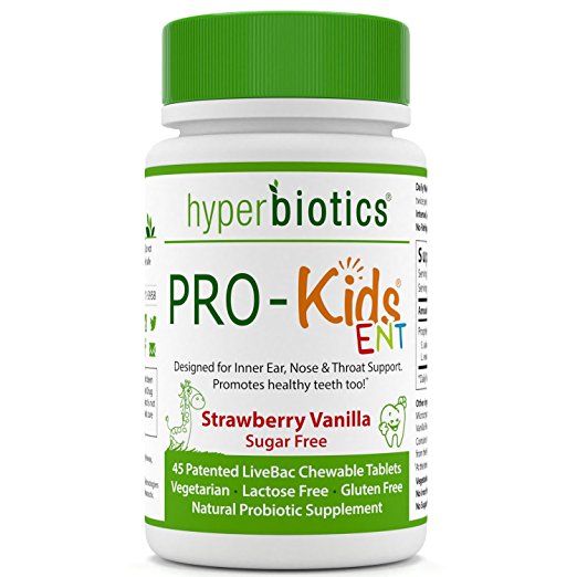 PRO-Kids ENT: Children's Oral Probiotics (Chewable & Sugar Free) - Uniquely Formulated for your Child's Oral & Ear Nose and Throat Health (Strawberry Vanilla) - 45 Chewable Tablets