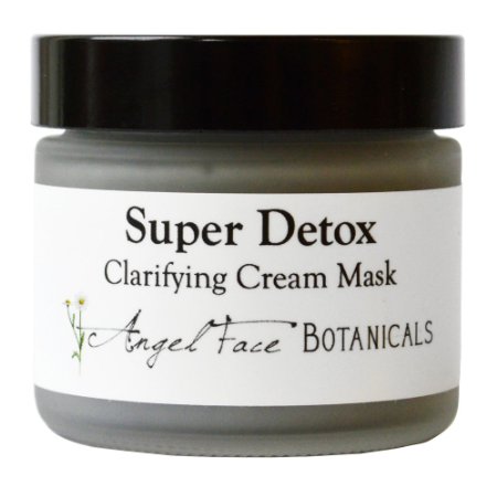 Super Detox - Organic Clarifying Cream Face Mask with Activated Charcoal Pomegranate and Hyaluronic Acid 23 oz