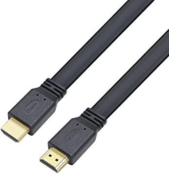 DTECH 3ft Ultra Thin HDMI A Male to A Male Cable Gold Plated 4K 30Hz 1080p 60hz 3D with Ethernet high Speed HDCP for Computer Monitor to Laptop PC Gaming HD Video Audio (3 Feet, Black)