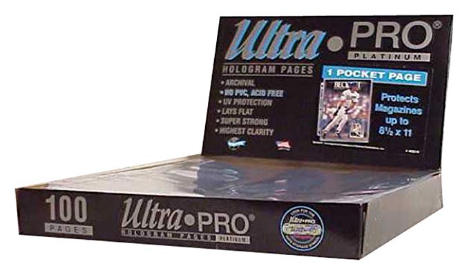 Ultra Pro 1-Pocket Platinum Page with 8-1/2" X 11" Pocket 100 ct.