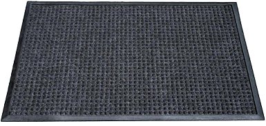 Durable Corporation Polyester Stop-N-Dry Polyester Carpet Mat, for Indoors & Vestibules, 24" Width x 36" Length x 1/2" Thickness, Charcoal