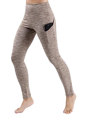 ODODOS High Waist Out Pocket Yoga Pants Tummy Control Workout Running 4 Way Stretch Yoga Leggings