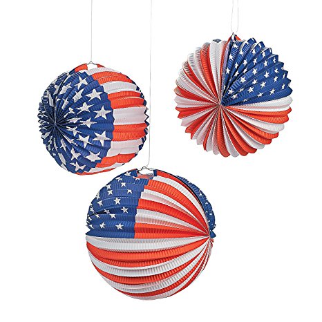 Patriotic Balloon Lanterns,  6 Pack