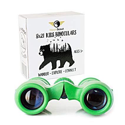 HawkScout Kids Binoculars-8x21- Children's Binoculars for Boys/Girls-High Resolution, Powerful, Compact, Folding Binocular Set with Case & Strap- Bird Watching, Hunting, Camping, Nature Exploration