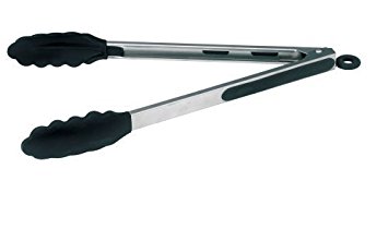 Winco Utility Tong with Rubber Tip and Locking Clip, 12-Inch (2-Pack)