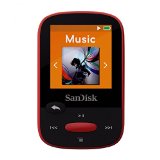 SanDisk Clip Sport 4GB MP3 Player Red With LCD Screen and MicroSDHC Card Slot- SDMX24-004G-G46R