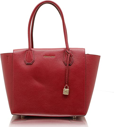 Michael Kors Studio Mercer Large Leather Satchel (Cherry)