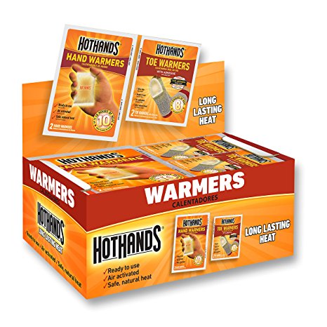 HotHands Hand & Toe Warmers - Long Lasting Safe Natural Odorless Air Activated Warmers - 24 Pair OF Hand Warmers & 8 Pair Of Toe Warmers