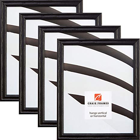 Craig Frames 200ASHBK 10 x 13 Inch Picture Frame, Black, Set of 4