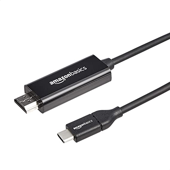 AmazonBasics USB-C to HDMI Cable Adapter (Thunderbolt 3 Compatible) 4K@30Hz - 6-Foot