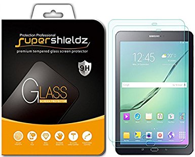 [2-Pack] Supershieldz for Samsung Galaxy Tab S3 9.7 inch Screen Protector, [Tempered Glass] Anti-Scratch, Anti-Fingerprint, Bubble Free, Lifetime Replacement Warranty