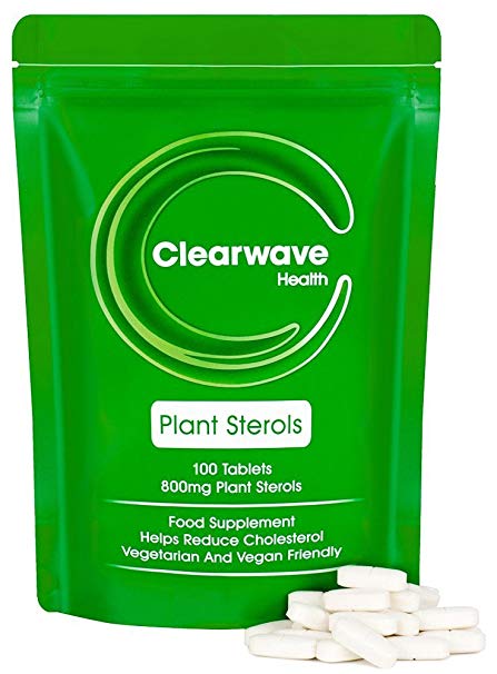 Plant Sterols 800mg - 100 Tablets Proven To Naturally Lower Bad Cholesterol Levels & Support Immune Function and Stress Management. Made in UK. (Packaging may vary)