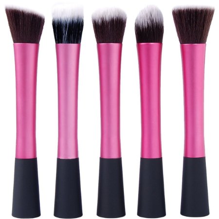 Docooler® Professional Cosmetic Brush Face Make Up Set Blusher Powder Foundation Tool Kit 5pc in pack (Rose)